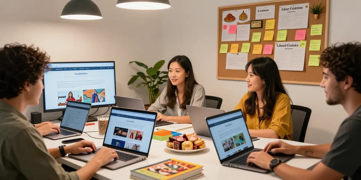 Interactive content creation session at https://hanadultalk.com showcasing Asian culture in Spanish.