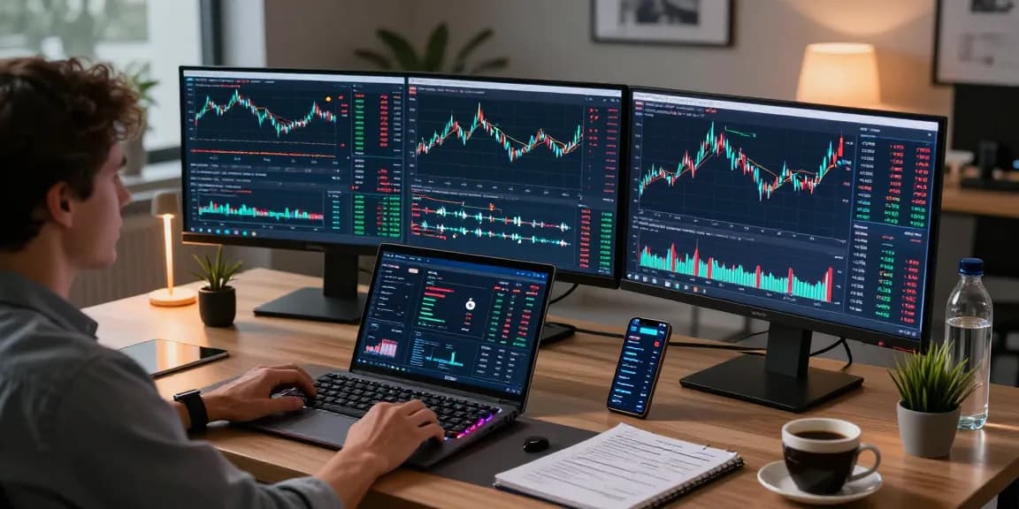 Stockton Rush net worth analysis within a professional crypto trading workspace with advanced tech tools and live trading charts.