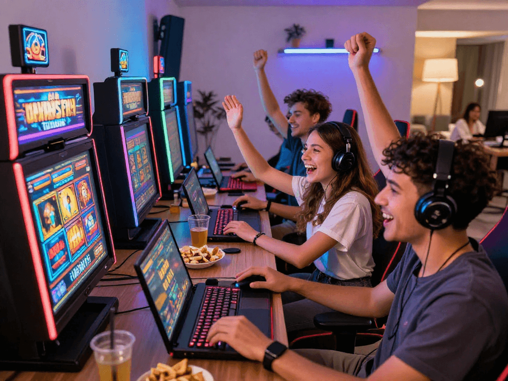 Join the excitement of daftar toto 4d with players enjoying thrilling gaming experiences in a vibrant environment.