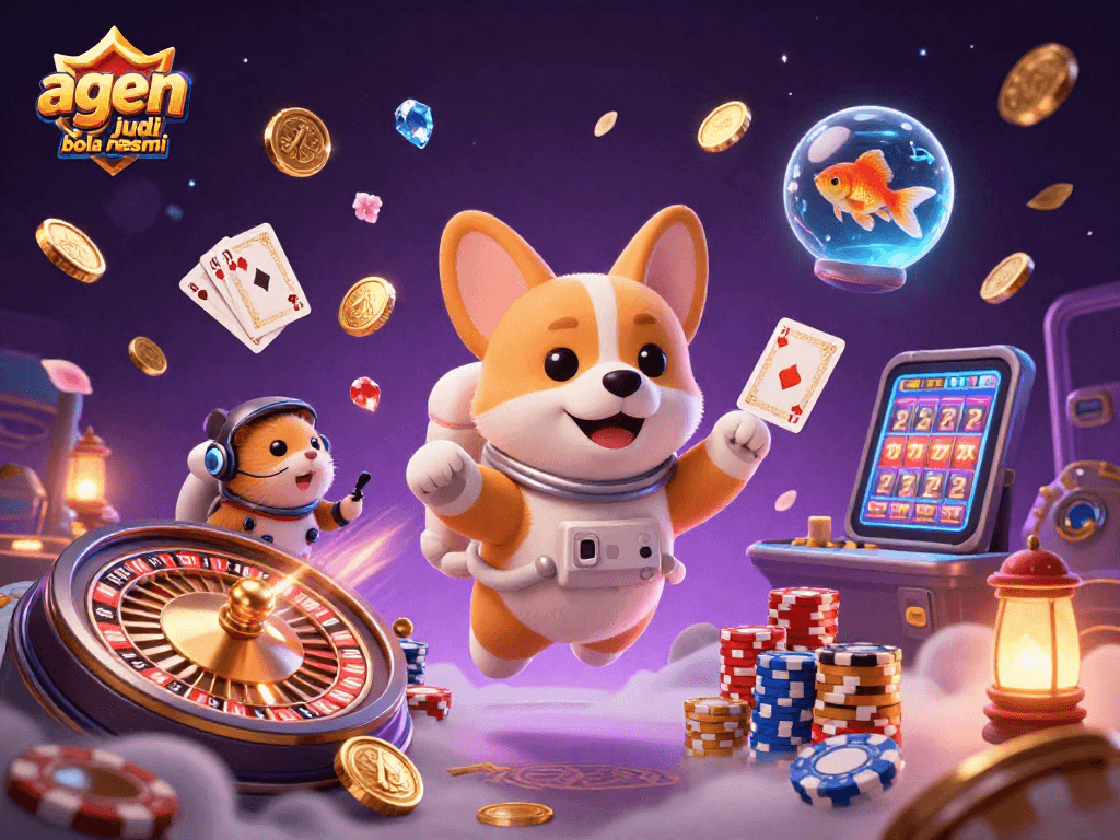 Immerse in the excitement of agen judi bola resmi with colorful casino visuals and dynamic game elements.