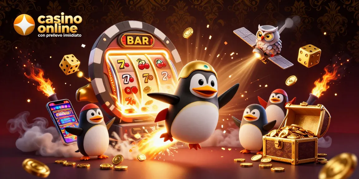 Scopri le vincite nei casinò online con prelievo immediato grazie a un'illustrazione vivace.