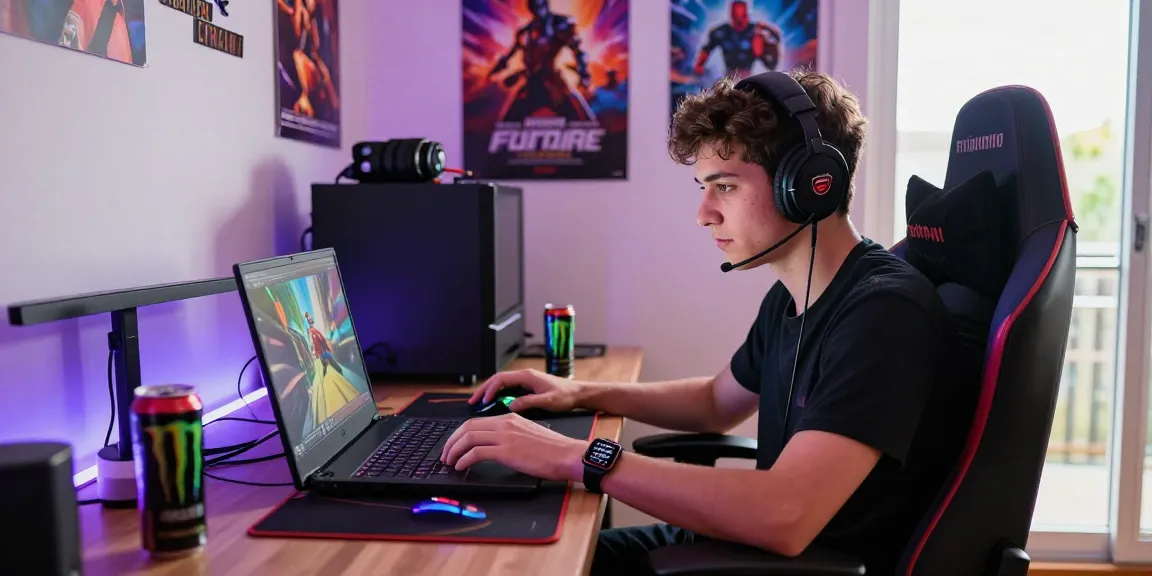 Engaging gaming setup featuring deposit pulsa tanpa potongan and vibrant gaming paraphernalia for an ultimate online experience.