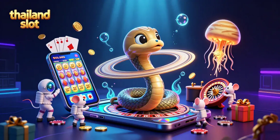 Engage with the thailand slot experience, featuring a cosmic dealer and animated astronaut mice betting!