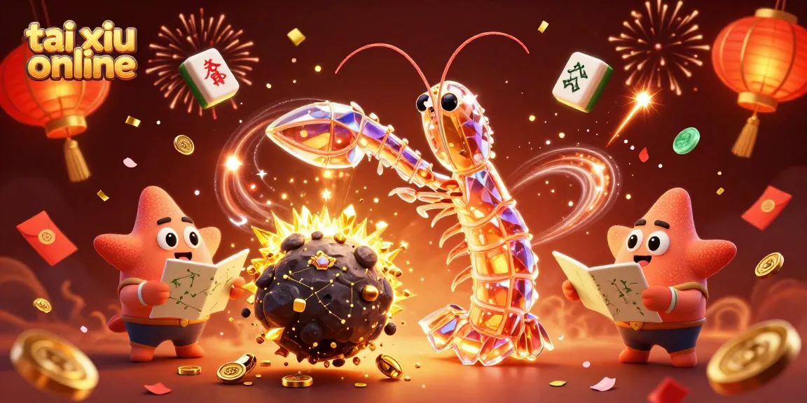 Experience the excitement of tai xiu online with a colorful 3D illustration of vibrant gaming elements.