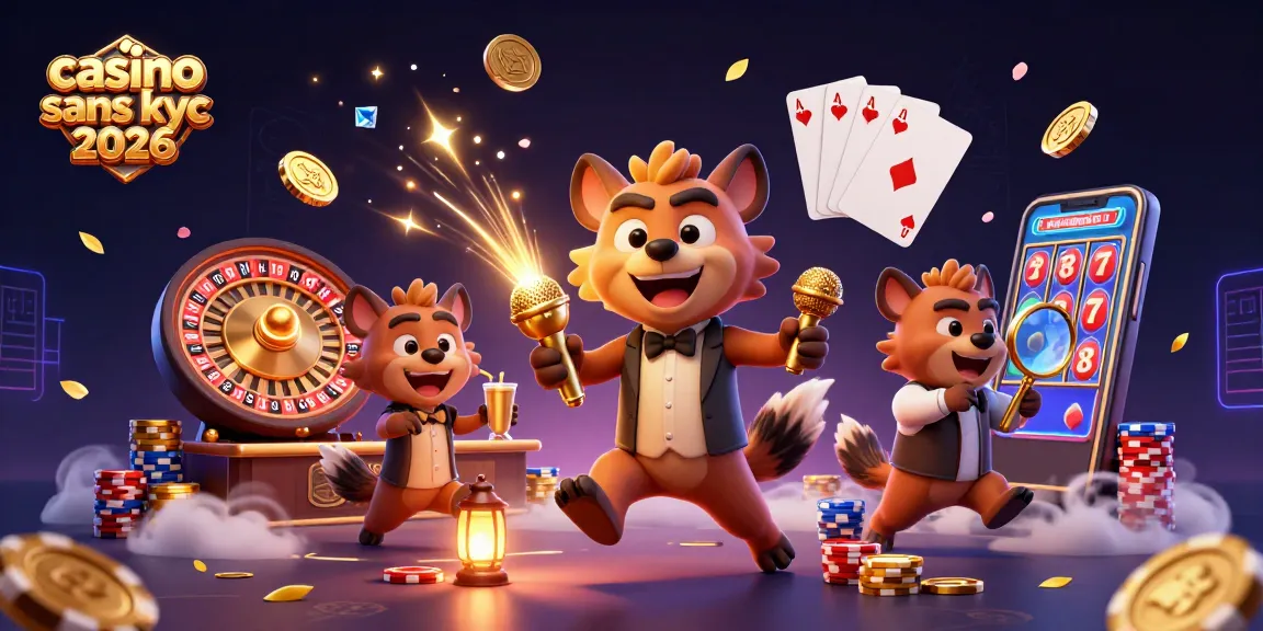 Jouer sans vérification d'identité dans un casino sans KYC 2026 avec des hyènes amusantes et des éléments de casino.