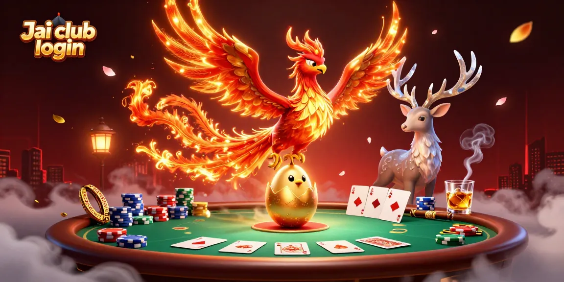 Engage in Jai club login action, unlocking casino games with vibrant visuals of phoenix characters.