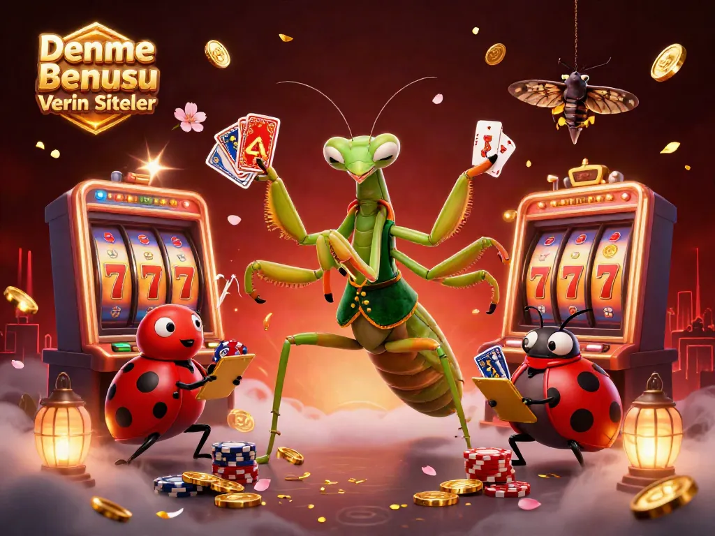 Engaging scene of Deneme Bonusu Veren Siteler promoting slots and gambling with a vibrant 3D illustration.