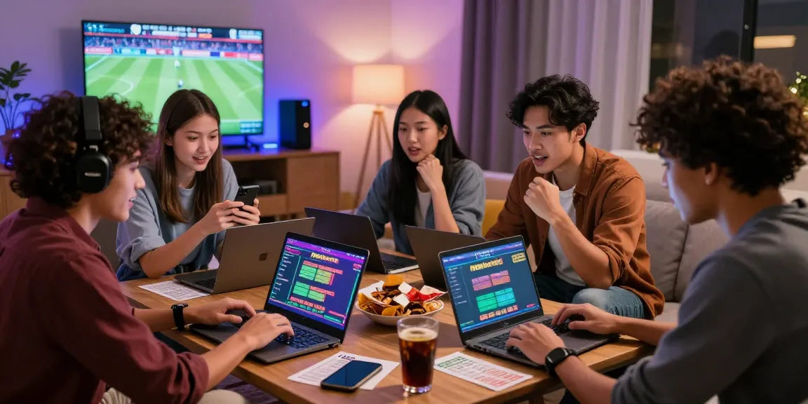 Friends enjoying the excitement of betting with newbet4d during a lively game night in a cozy living room.