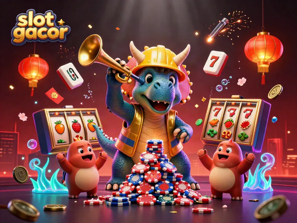 Engage in slot gacor gaming excitement with vibrant characters and casino symbols