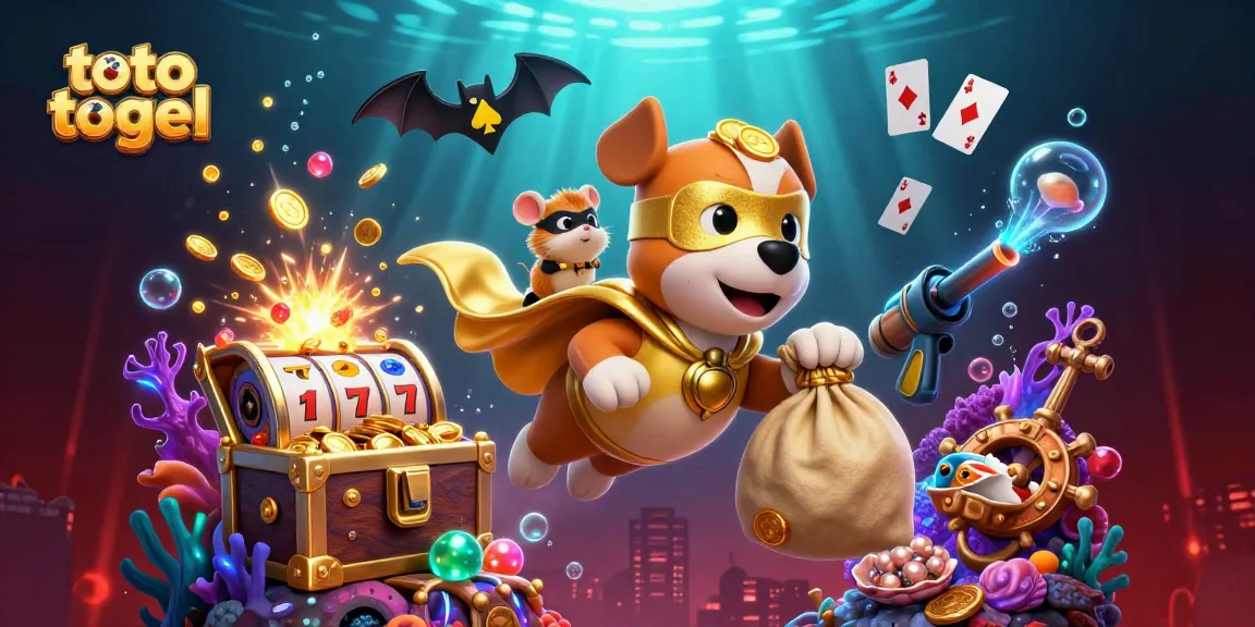 Experience the thrill with toto togel in this vibrant and dynamic casino illustration.