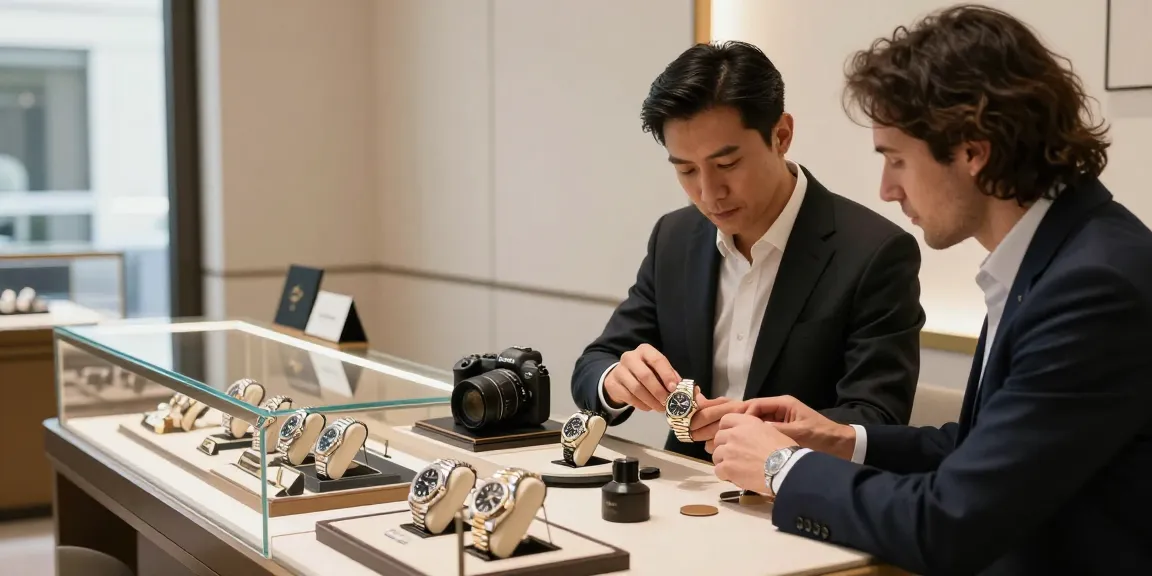 High-quality clone watches displayed in an elegant boutique, highlighting the luxurious watch selection.
