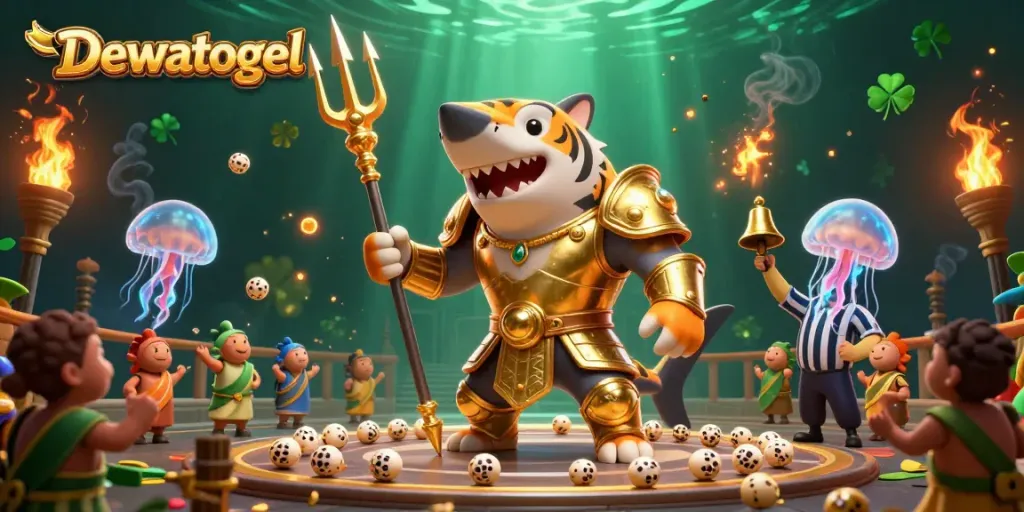 Dewatogel players enjoying interactive lottery games in an underwater colosseum setting