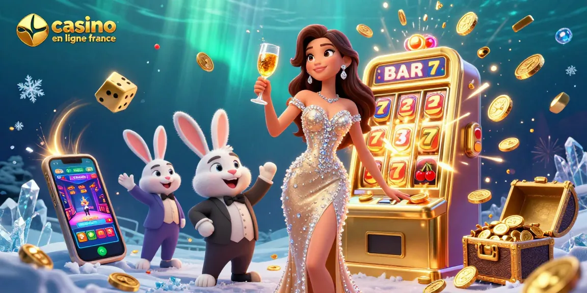 Vivez l'excitation avec le casino en ligne France, mettant en scène une ambiance glamour de gains et de jeux.