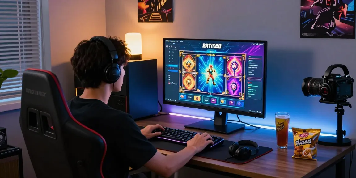 Pengguna bermain di platform BATIK88 dengan permainan slot yang interaktif dan aksesori gaming yang lengkap.