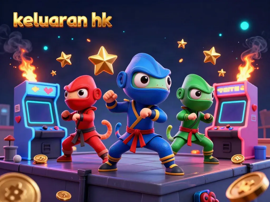 Menangani keterampilan ninja chameleon, keluaran hk, di atap penuh dengan mesin permainan arcade 3D.