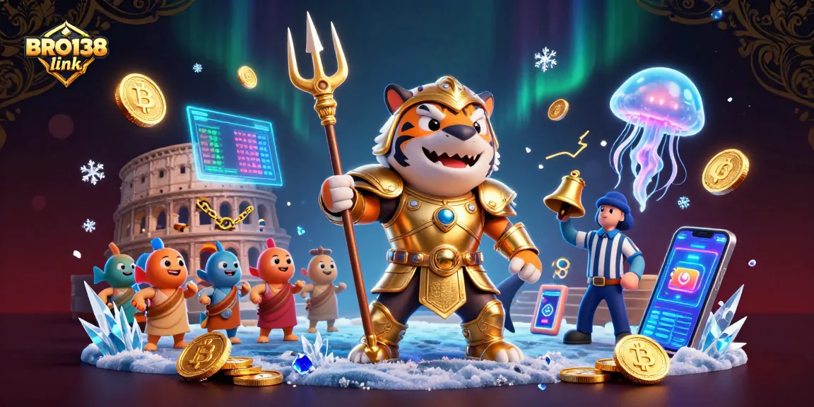 Engage with the thrilling world of BRO138 link showcasing a vibrant underwater scene filled with exciting casino elements.