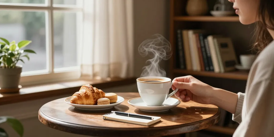 What is White Coffee? A person enjoying a warm cup of unique white coffee in a cozy café setting.