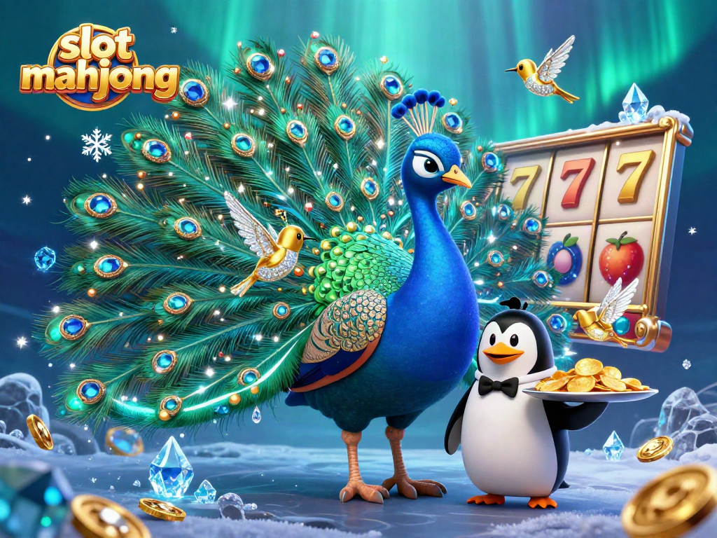 Experience the thrill of slot mahjong with an engaging illustration featuring iconic characters and vibrant slots elements.