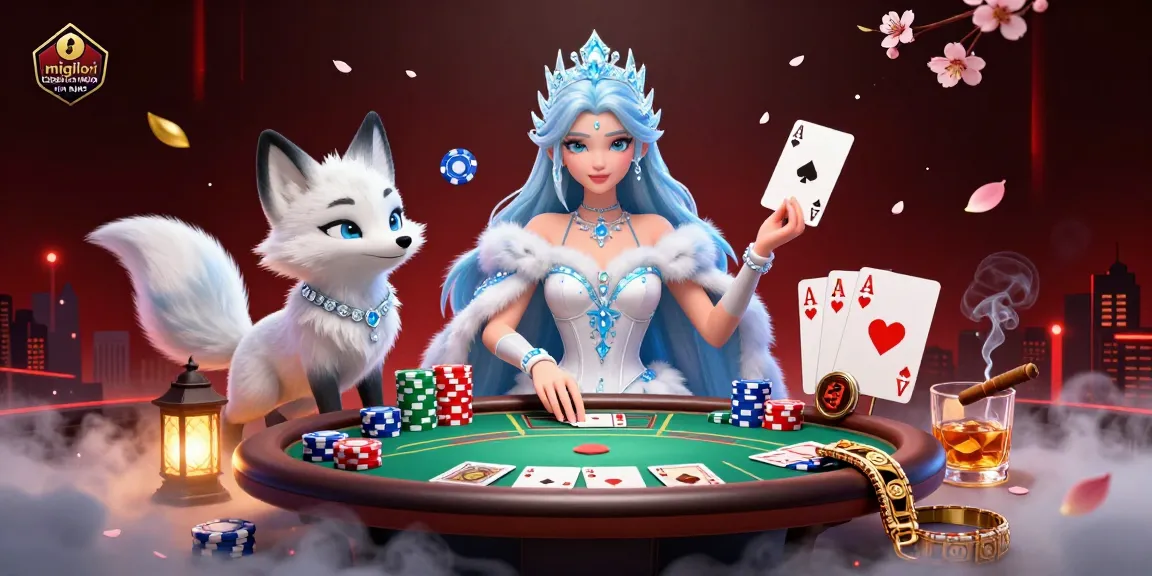 Migliori casino non AAMS presentati con una regina invernale e elementi di poker in una vibrante scena 3D.