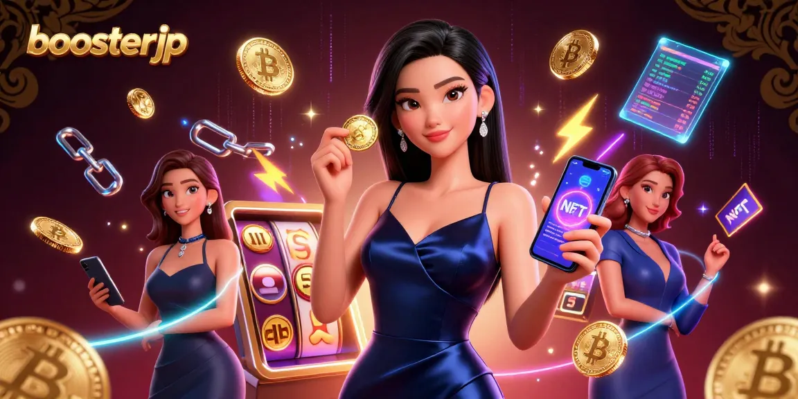 Join the excitement with boosterjp while winning at themed slot games in a vibrant casino setting.