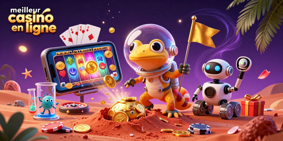 Jouer au meilleur casino en ligne avec un geco martien et des éléments de jeu captivants.
