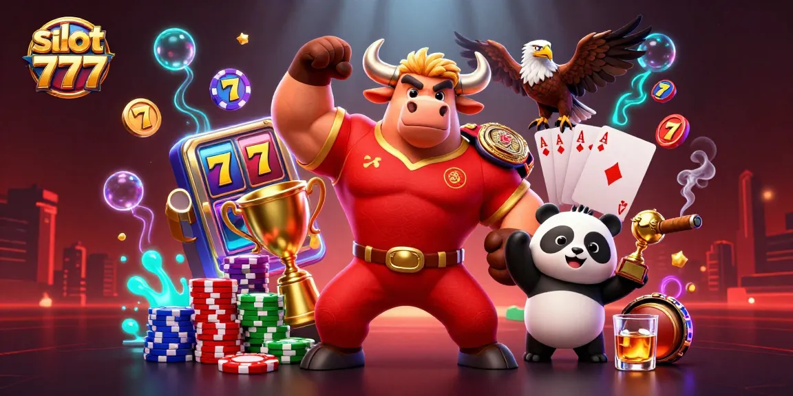 Experience the thrill of slot 777 with a dynamic casino scene featuring vibrant characters and game elements.