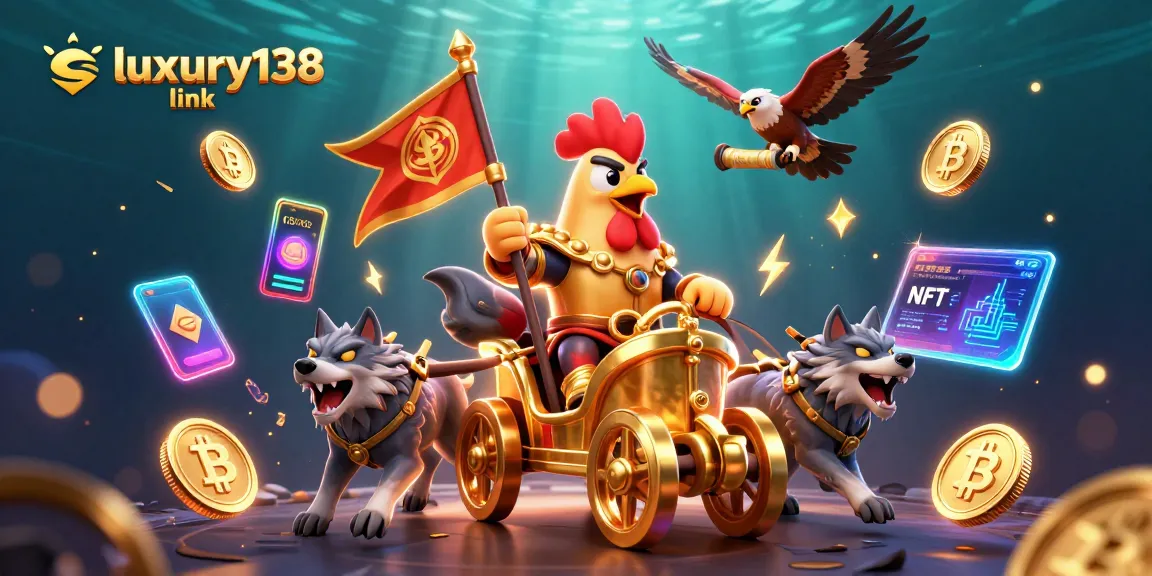 Engage with exciting games at luxury138 link through this vibrant casino-themed illustration.