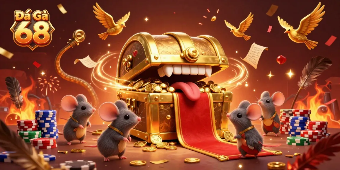 Engage with Đá Gà 68's thrilling cockfighting action under vibrant confetti and firework displays.