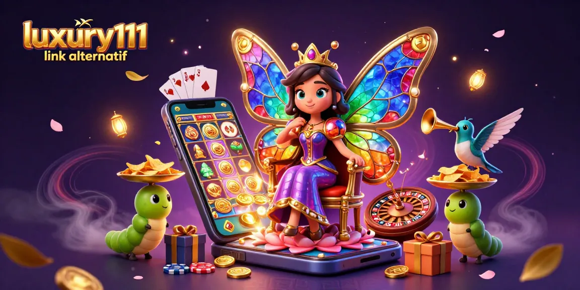 Experience winning moments with luxury111 link alternatif in an enchanting casino scene filled with vibrant characters and games.