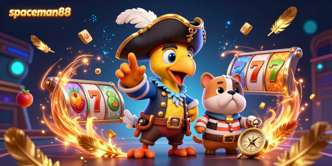 Experience thrilling moments with spaceman88 in this vibrant casino scene filled with playful characters and exciting elements.