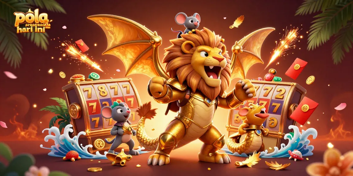 Experience exciting action with pola pragmatic hari ini featuring a golden chimera, mouse jockey, and vibrant casino elements.